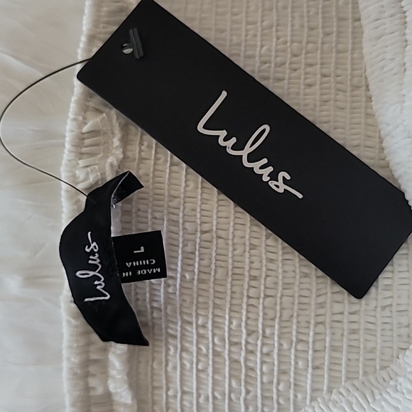 Lulus Sunny Baby White Smocked Tiered High-Waisted Midi Skirt - Large | NWT - Picture 6 of 7